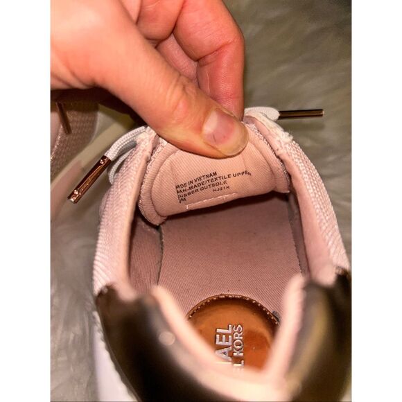 Michael Kors Womens Allie Trainer Pink Leather Lace-Up Sneaker Shoes Size 6 - Picture 4 of 6